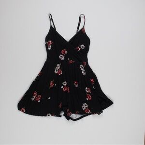 Urban Outfitters Black Floral Small Romper